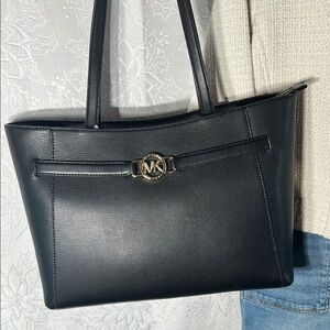Michael Kors Black Leather Angelina Tote Bag